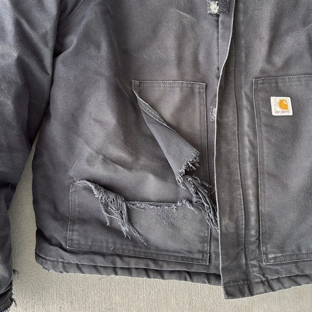 Carharrt J002 Black Duck Canvas Work Jacket 2XL Tall